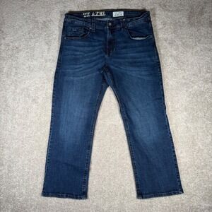 TK Axel Slim Boot Men's 38x30 Dark Wash Blue Denim Jeans Stretch Cotton Blend
